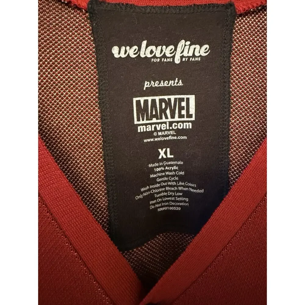 We Love Fine Marvel Deadpool Cardigan Sweater Men’s XL Comic Graphic Buttons
